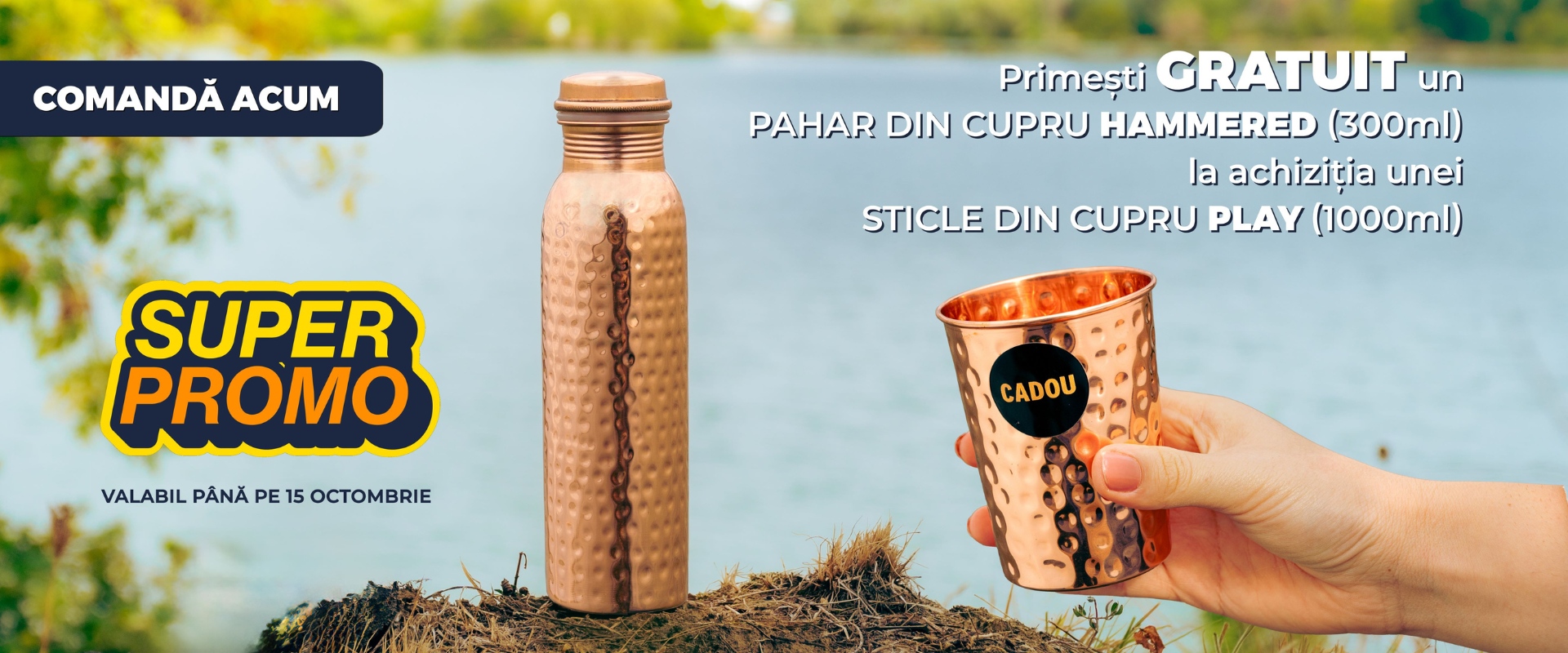 Pahar 300ML CADOU la achizitia unei sticle din cupru PLAY 1000ML