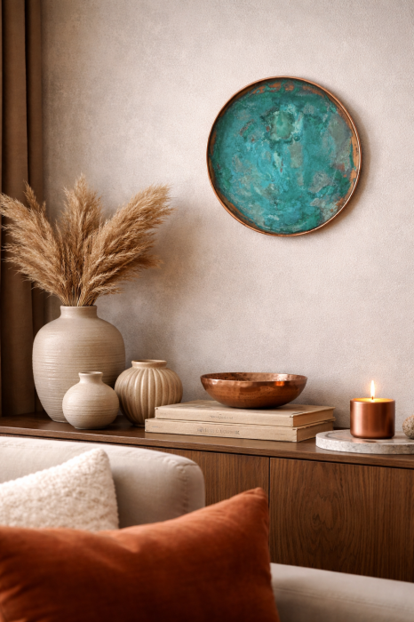 Decor de Perete din Cupru cu Patină Naturală 27 cm [2]