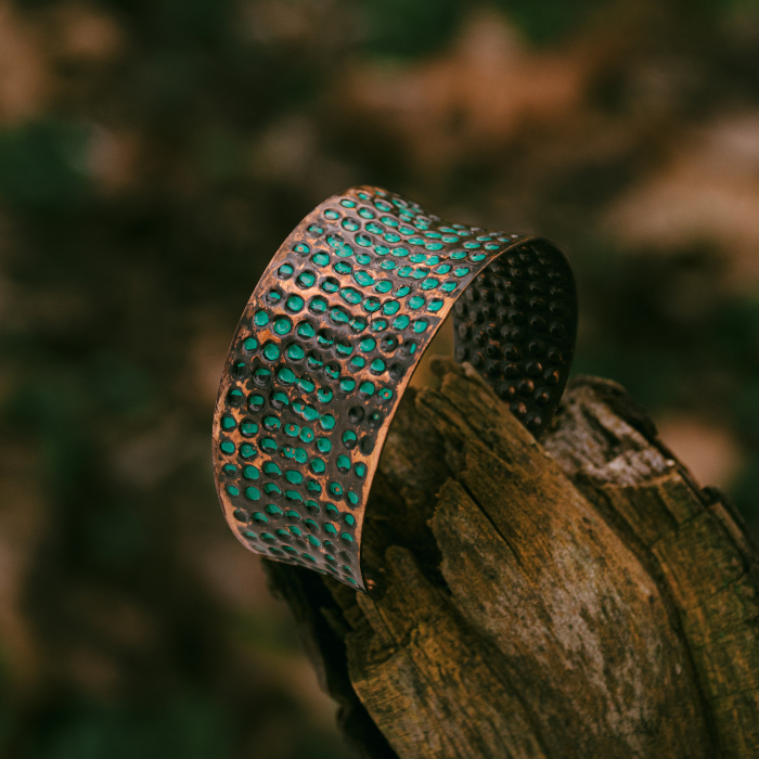 Handcrafted Copper Bracelet “Emerald” [1]