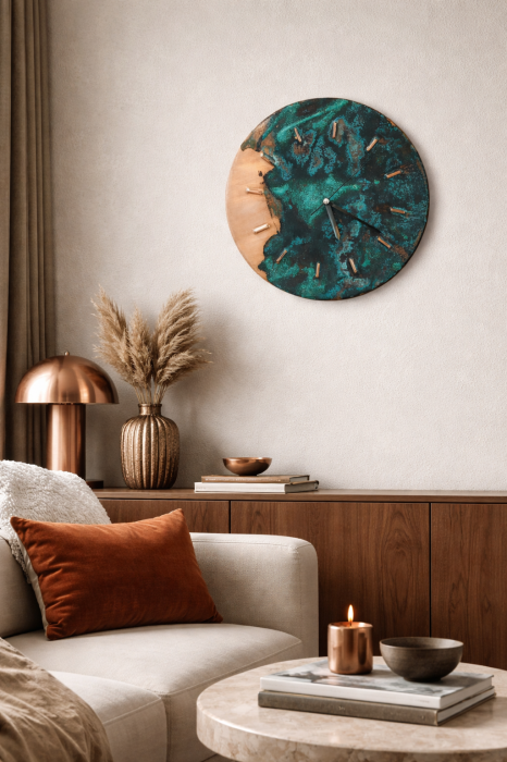 Ceas de Perete din Cupru cu Patină Naturală 30 cm [2]