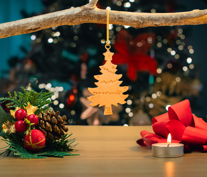 Decoratiune din cupru Brad / Pin / Luna / Stea [1]