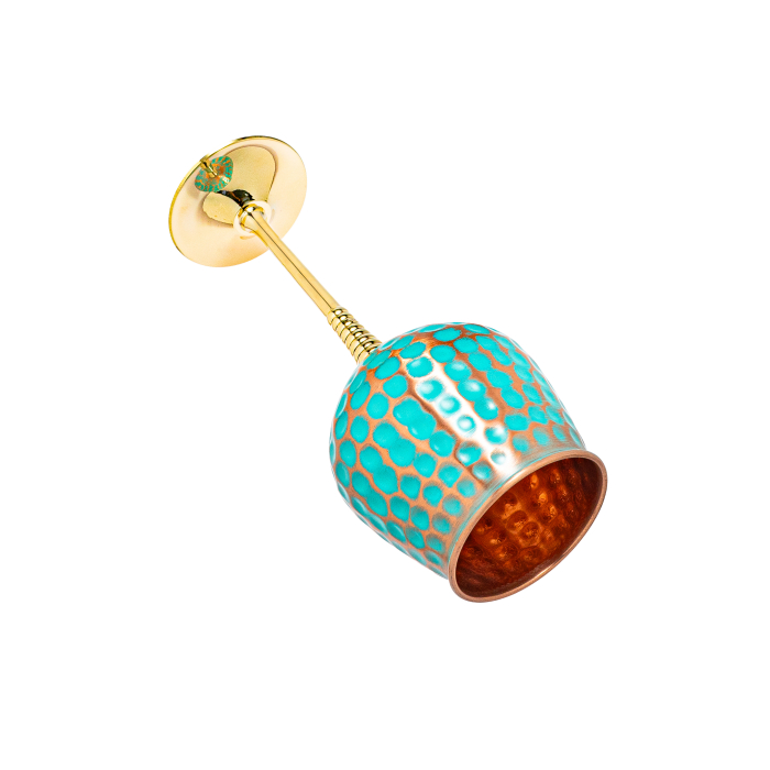 Медна чаша за вино Смарагд – ръчна изработка, 450 ml [2]