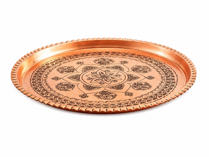 Platou din cupru gravat manual 30 cm [2]