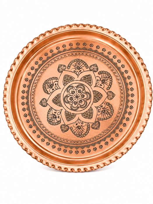 Platou din cupru gravat manual 30 cm [3]