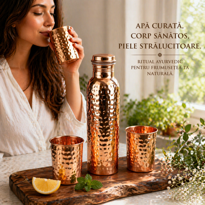 Set din cupru Play – Sticlă 950 ml + 2 pahare 300 ml [2]