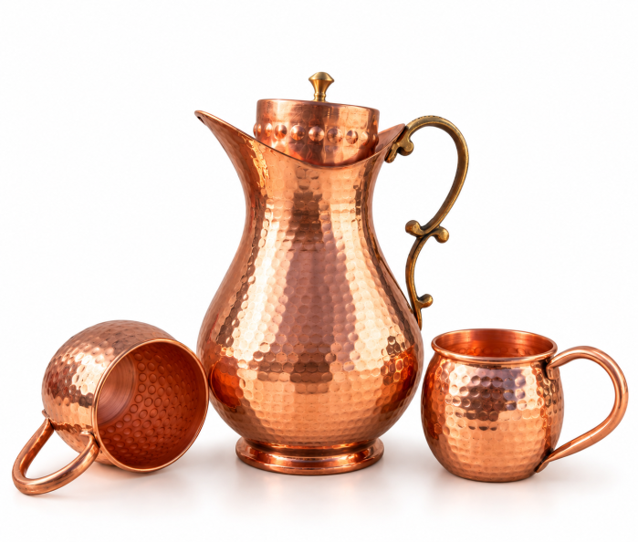 Set Premium din Cupru Bull Jug – Carafă 2,5 L + 2 Căni Clasic 400 ml [3]
