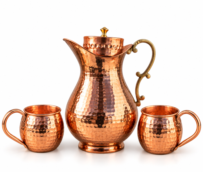 Set Premium din Cupru Bull Jug – Carafă 2,5 L + 2 Căni Clasic 400 ml [2]