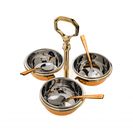 Copper cookware - Set for sauces 3 bowls