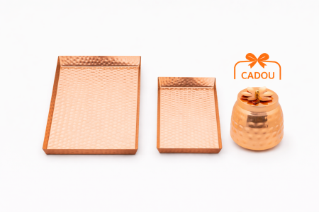 Tavi din cupru si alama - Комплект медни тави 2+1 БЕЗПЛАТНО + съд 450 мл | Премиум сервиране от мед