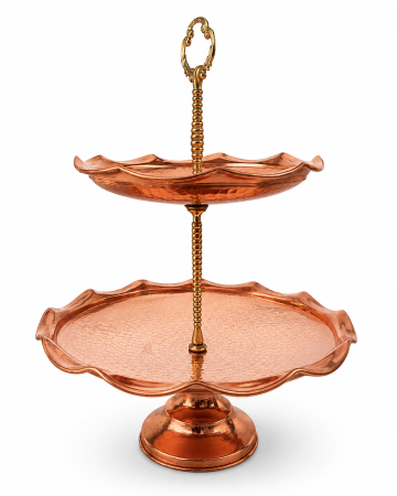 Fructieră Etajată din Cupru Lucrată Manual 33 cm [1]