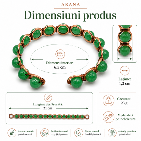 Brățara din Cupru cu Aventurin Verde [1]