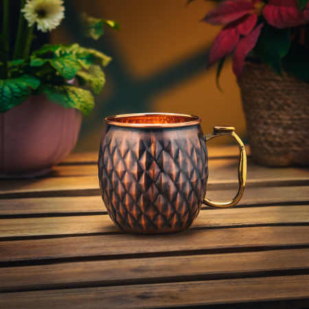 Recipiente din cupru - Cana din cupru Antique Diamond 500 ml