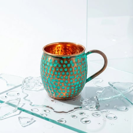 Pahare si Cani din Cupru - Cana din cupru Smarald 500 ml