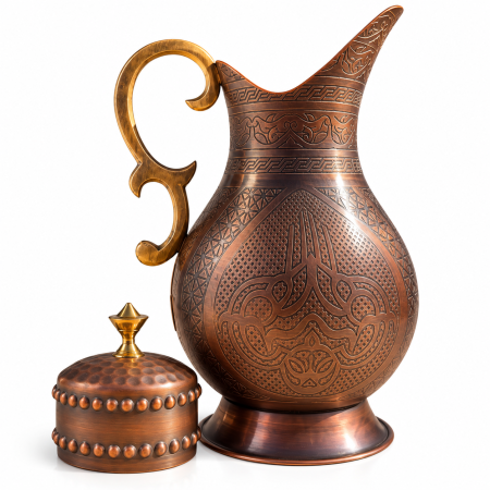Carafa din cupru Bull Jug Antique Brown 2 Litri – vedere produs AranA [2]