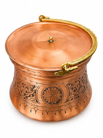 Copper cookware - Hammered Copper Cooking Pot 5 Liters