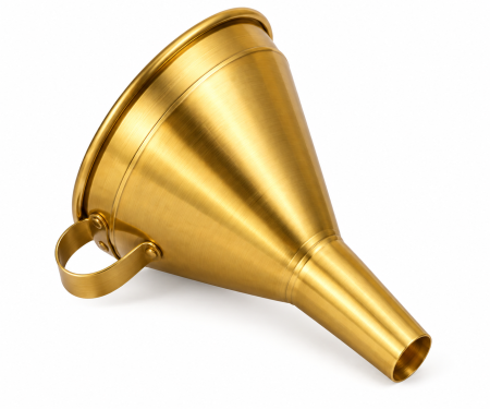 Copper vesells - Brass Funnel for Liquid Transfer – Ø 300 mm
