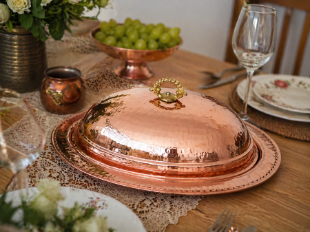 Vase din cupru - 40 cm-es réz tál fedővel