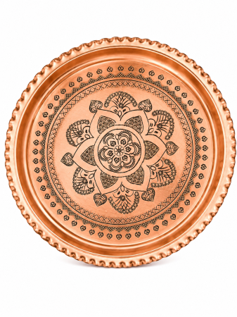 Platou din cupru gravat manual 30 cm [2]