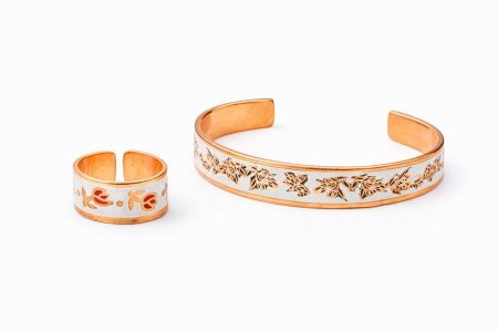 Bijuterii din cupru - Set bijuterii Flower din cupru