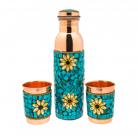 Copper containers - Sticla din cupru Malachit