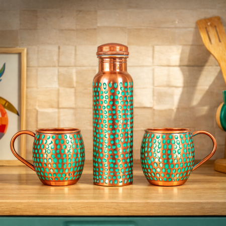 Recipiente din cupru - Set din cupru Smarald