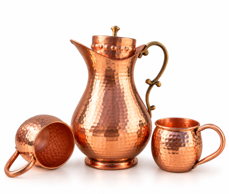 Set Premium din Cupru Bull Jug – Carafă 2,5 L + 2 Căni Clasic 400 ml [2]