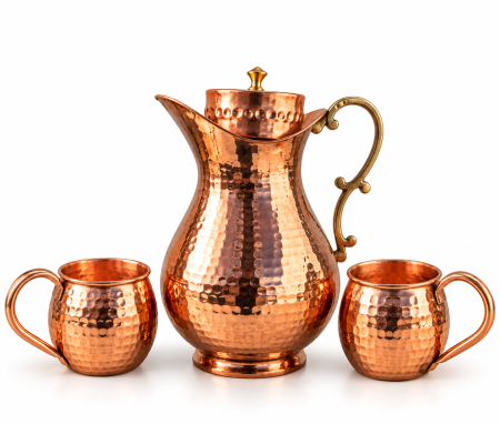 Set Premium din Cupru Bull Jug – Carafă 2,5 L + 2 Căni Clasic 400 ml [1]