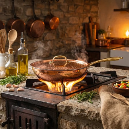 Vase din cupru - Tigaie din Cupru Regal 26 cm