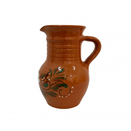 Cani si pahare - cana-din-ceramica-de-arges-realizata-manual-argcoms-apa-vin-cu-cioc-pictura-florala-6087-6090