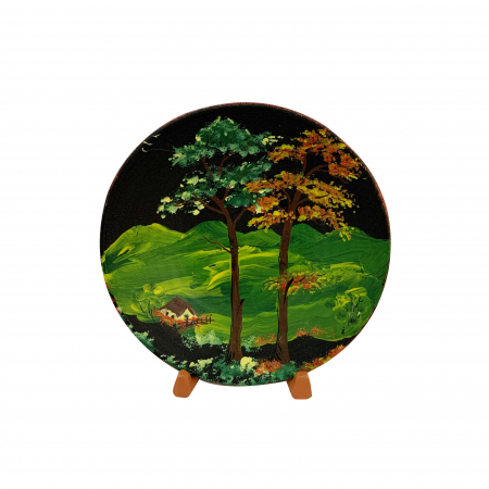Farfurii decorative - farfurie-decorativa-din-ceramica-de-arges-realizata-manual-argcoms-pictura-cu-peisaj-1-5443