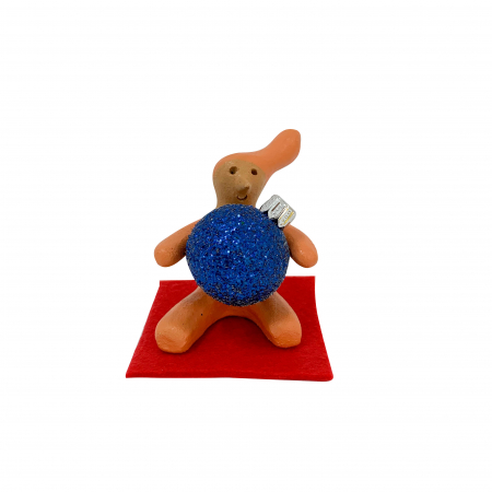 Figurine - figurina-din-ceramica-de-arges-realizata-manual-argcoms-fabrica-lui-mos-craciun-spiridus-cu-glob-6771-6776