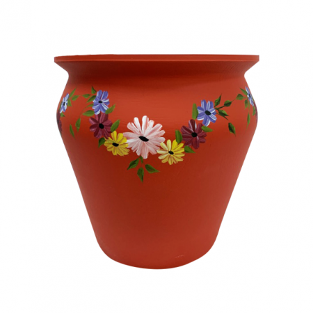 Ghivece - ghiveci-din-ceramica-de-arges-realizat-manual-argcoms-pictura-florala-ø25-cm