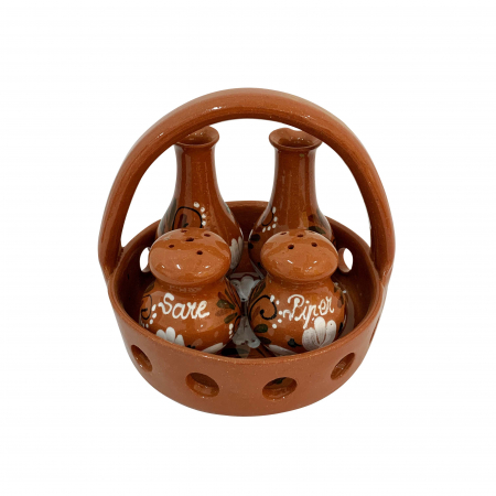 Accesorii masa - oliviera-din-ceramica-de-arges-realizata-manual-argcoms-traforata-4-dozatoare-pictura-florala-5911-5913