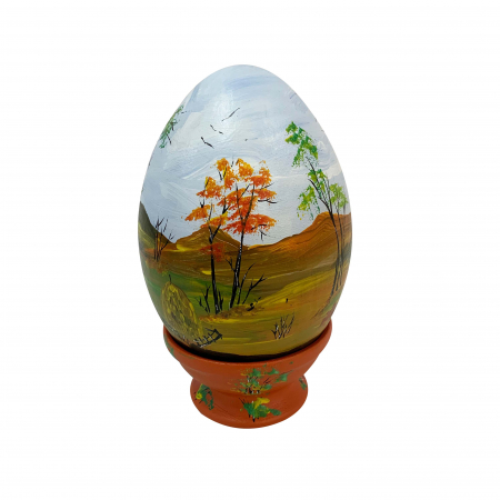Paste - ou-de-paste-din-ceramica-de-arges-realizat-manual-argcoms-pictura-cu-peisaj-ø13-cm-5823-5824