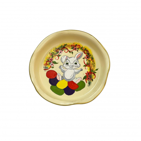 Paste - platou-decorativ-din-ceramica-de-arges-realizat-manual-argcoms-sarbatorile-pascale-ø26-cm-crem-5845-5848