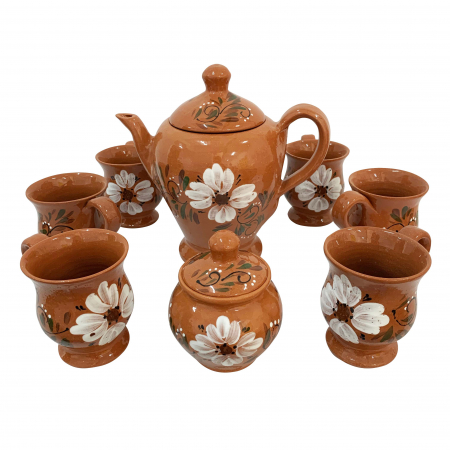 Servicii - serviciu-cu-6-cani-din-ceramica-de-arges-realizat-manual-argcoms-ceai-pictura-florala-5930
