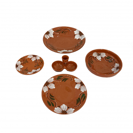 Servicii - serviciu-de-masa-pentru-6-persoane-din-ceramica-de-arges-realizat-manual-argcoms-20-bucati-set-pictura-florala-6190
