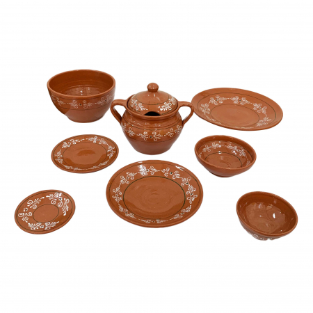 Servicii - serviciu-de-masa-pentru-6-persoane-din-ceramica-de-arges-realizat-manual-argcoms-29-bucati-set-pictura-traditionala-6131