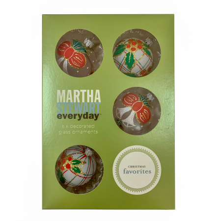 Seturi - set-6-globuri-clasice-din-sticla-suflate-si-pictate-manual-argcoms-fabrica-lui-mos-craciun-martha-stewart-model-2-multicolore-60-mm-sferice-6738