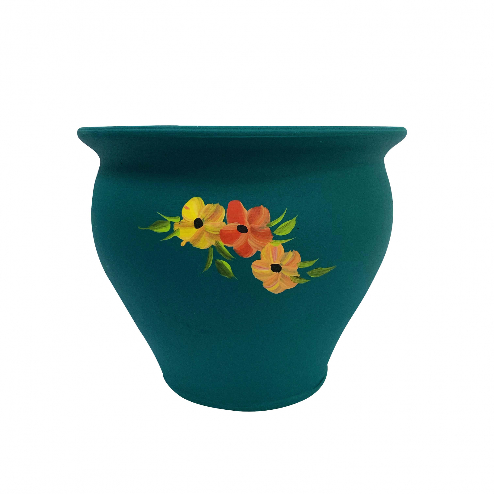 Recommended Rotate Basement Ghiveci din ceramica de Arges realizat manual, Argcoms, Pictura florala,  Ø20 cm