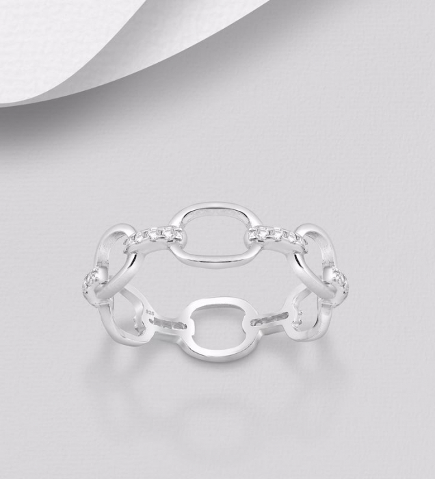 Inel Lant din argint Sterling 925 cu diamante simulate [2]