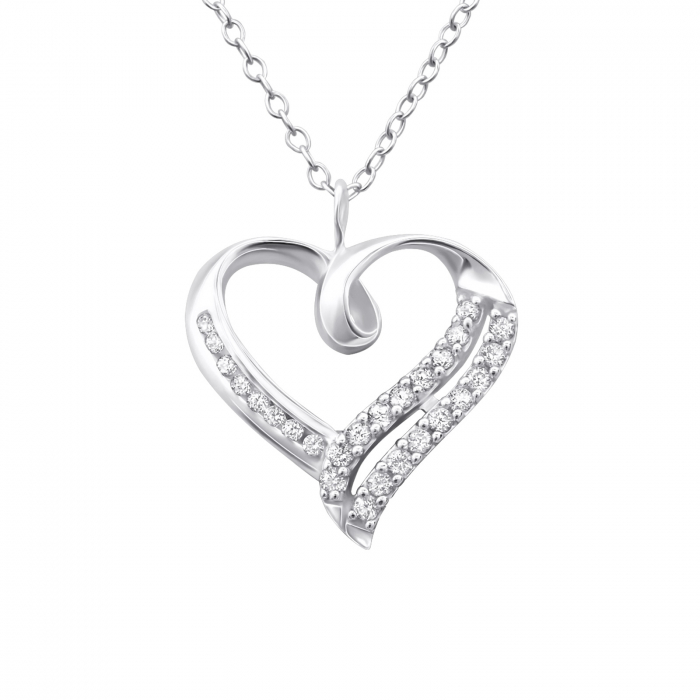 Colier Inima din Argint Sterling 925 cu diamante simulate [2]