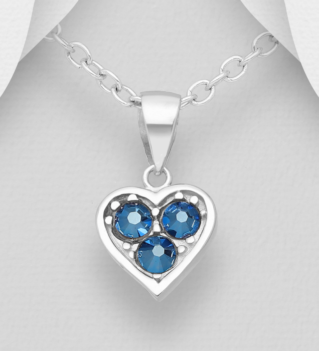Colier Inima din argint Sterling 925 cu cristale austriece [2]