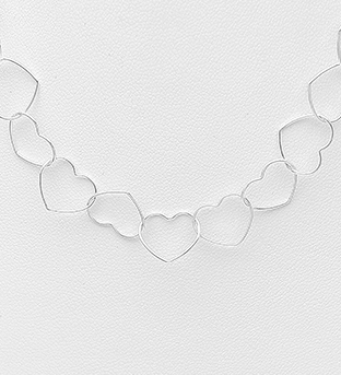 Set lant din inimioare colier si bratara din argint sterling 925 [2]