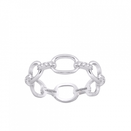 BIJUTERII SI CEASURI - Inel Lant din argint Sterling 925 cu diamante simulate