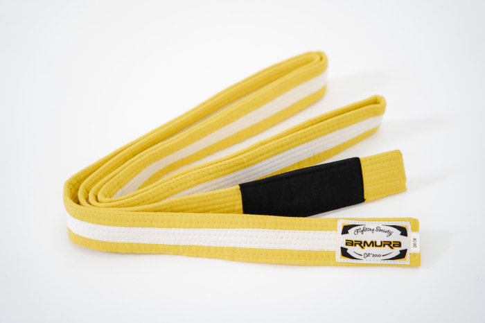 Centura BJJ ARMURA Praetorian Galben/Alb [3]