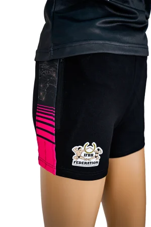 International Bodybuilding Federation - Short bumbac feminin - International Fitness and Body Building Federation