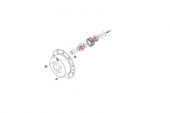 Needle bearing for Komatsu backhoe loader-CARRARO [2]