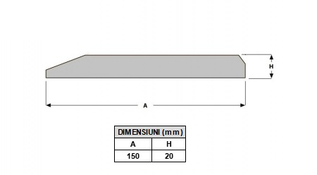 Single beveal blade 150X20X1000-AROX [2]