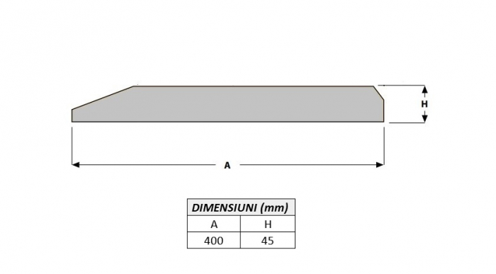 Single beveal blade 400X45X1000-AROX [2]